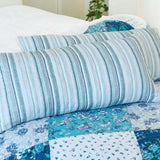 Blue Cottage Patchwork Quilted 3-Piece Bedding Set