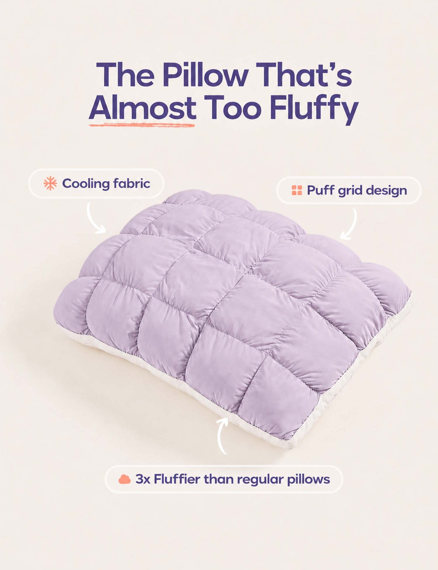Puff Pillow – Dual-Sided Cooling Extra-Fluffy Pillow