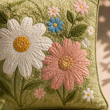 Flower Quilted Pillow Case