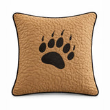 Bear Paw Rustic Cabin Quilted Pillow Cover