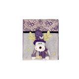Purple Sequin Christmas Chair Back Covers, Gnome Snowman Reindeer Xmas Dining Chair Slipcovers