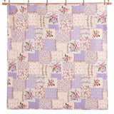 Lavender Floral Patchwork Quilted 3-Piece Bedding Set