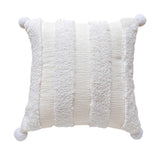 Cream Tufted Pom Pom Throw Pillow Cover