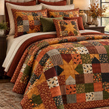 Autumn Harvest Patchwork Quilted 3-Piece Bedding Set
