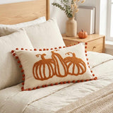 Three Pumpkin Tufted Lumbar Pillow Cover
