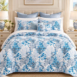 Blue Coral Reef Quilted 3-Piece Bedding Set
