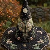 H.PAI Moth Fairy Victorian Gothic Handcrafted Quilted Witch Hat