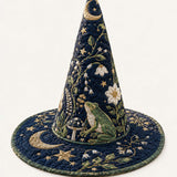 H.PAI Enchanted Moon Garden Handcrafted Quilted Witch Hat