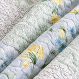 Pastel Botanical Patchwork Quilted 3-Piece Bedding Set