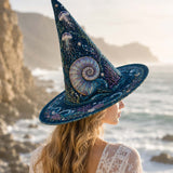 H.PAI Deep Sea Mermaid Coastal Gothic Handcrafted Quilted Witch Hat