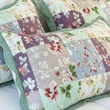 Sage Floral Patchwork Quilted 3-Piece Bedding Set