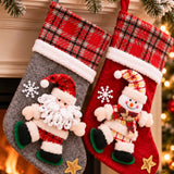 Festive Christmas Character Plaid Stockings