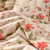 Vintage Floral Botanical Leaves 100% Cotton 3-Piece Duvet Cover Bedding Set