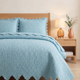 Serene Blossom 100% Cotton Floral Quilted Bedding Set