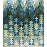 Rustic Pine Forest Blue Green Patchwork Quilted 3-Piece Bedding Set