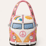 Hippie Peace Quilted Duffle Bag