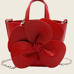 Camellia Flower Bucket Bag Elegant Floral Party Handbag