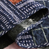 Navy Paisley Pieced Patchwork Reversible 100% Cotton Quilted 3-Piece Bedding Set
