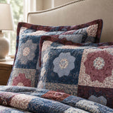 H.PAI Vintage Hexagon Patchwork Quilted 3-Piece Bedding Set