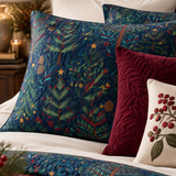 Evergreen Forest Christmas Quilted 3-Piece Bedding Set