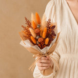 Burnt Orange Autumn Pampas Dried Flower Bouquet - Posy
