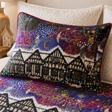 London Christmas Village Quilted 3-Piece Bedding Set