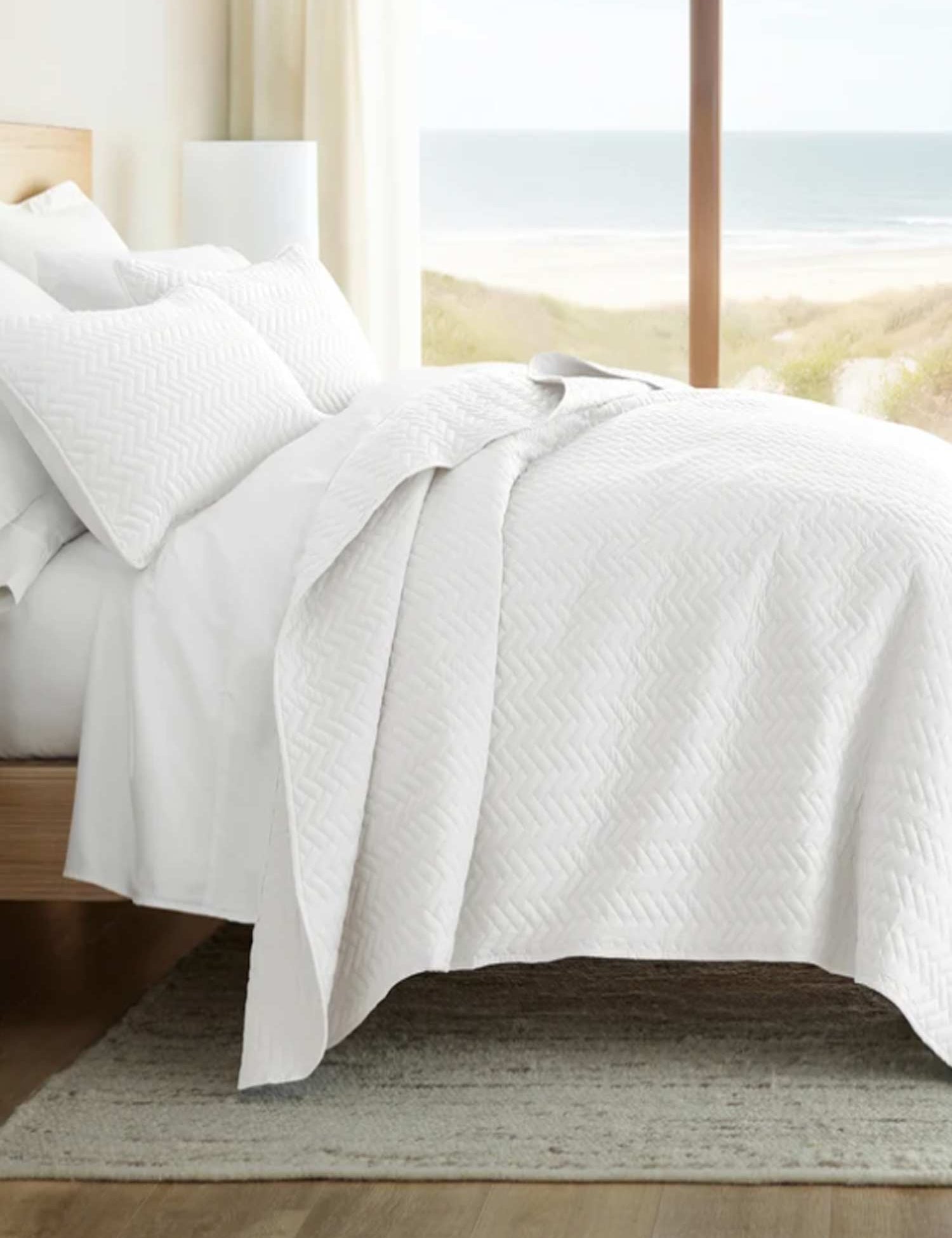3-Piece Herringbone Quilted Coverlet Set