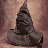 Vintage Brown Leather Style Handcrafted Witch Hat