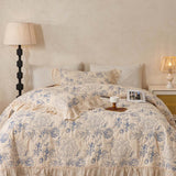 Blue Botanical Garden Quilted 3-Piece Bedding Set
