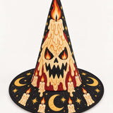 Melting Candle Skull Gothic Handcrafted Quilted Witch Hat
