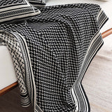 Geometric Knit Throw Blanket & Pillow Cover Set
