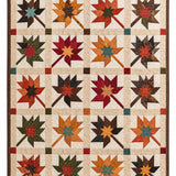 Vintage Leaf Geometric Patchwork Quilted 3-Piece Bedding Set