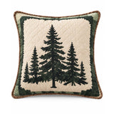 Evergreen Pine Forest Quilted Pillow Cover