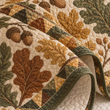 Autumn Oak & Acorn Harvest Quilted 3-Piece Bedding Set