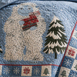 Snowy Yeti Winter Wonderland Quilted 3-Piece Bedding Set