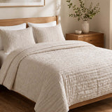 Solid Color Quilted 3‑Piece Bedding Set