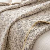 Vintage Floral Jacquard Quilted Throw Three‑Layer Gauze Cotton Blanket