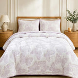 Lavender Butterfly Embossed Quilted Bedspread Puff Quilted Cotton Blanket