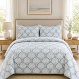 H.PAI Coastal Seashell Breeze Quilted 3-Piece Bedding Set