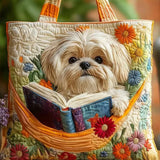 Book Shih Tzu Quilted Tote Bag