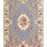 Vintage Blue Floral Baroque Quilted 3-Piece Bedding Set