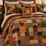 Autumn Harvest Patchwork Quilted 3-Piece Bedding Set