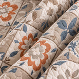 Terracotta Blue Mosaic Tile Patchwork Quilted 3-Piece Bedding Set