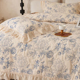 Blue Botanical Garden Quilted 3-Piece Bedding Set