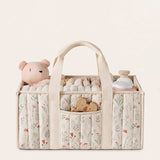 Quilted Floral Diaper Caddy Baby Tote Bag