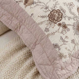 Vintage Floral Scalloped Cotton Throw Pillow Cover