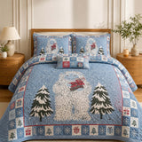 Snowy Yeti Winter Wonderland Quilted 3-Piece Bedding Set