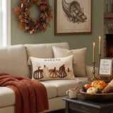 Autumn Pumpkin Punch Needle Lumbar Pillow Cover
