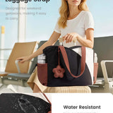 Quilted Color-Block Tote Shoulder Bag