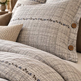 Vintage Botanical Leaf Linen 4-Piece Duvet Cover Bedding Set
